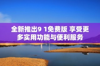 全新推出9 1免费版 享受更多实用功能与便利服务