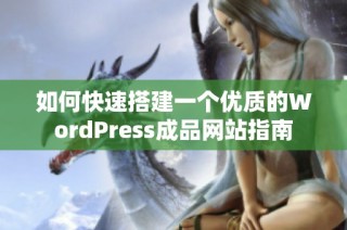 如何快速搭建一个优质的WordPress成品网站指南