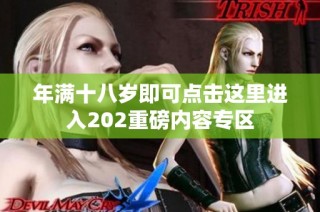 年满十八岁即可点击这里进入202重磅内容专区
