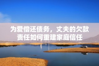 为爱偿还债务，丈夫的欠款责任如何重建家庭信任