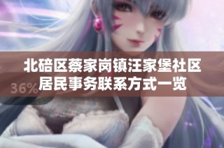 北碚区蔡家岗镇汪家堡社区居民事务联系方式一览