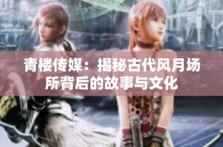 青楼传媒：揭秘古代风月场所背后的故事与文化