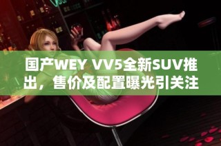 国产WEY VV5全新SUV推出，售价及配置曝光引关注