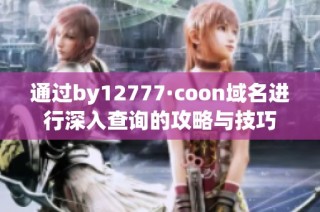 通过by12777·coon域名进行深入查询的攻略与技巧