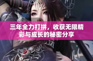 三年全力打拼，收获无限精彩与成长的秘密分享