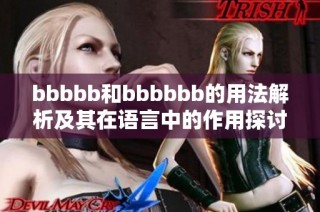 bbbbb和bbbbbb的用法解析及其在语言中的作用探讨