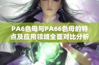 PA6色母与PA66色母的特点及应用领域全面对比分析