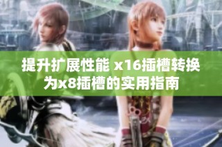 提升扩展性能 x16插槽转换为x8插槽的实用指南