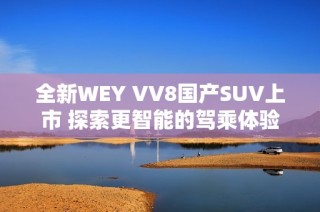 全新WEY VV8国产SUV上市 探索更智能的驾乘体验