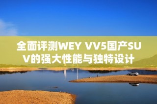 全面评测WEY VV5国产SUV的强大性能与独特设计