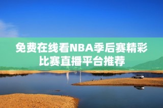免费在线看NBA季后赛精彩比赛直播平台推荐