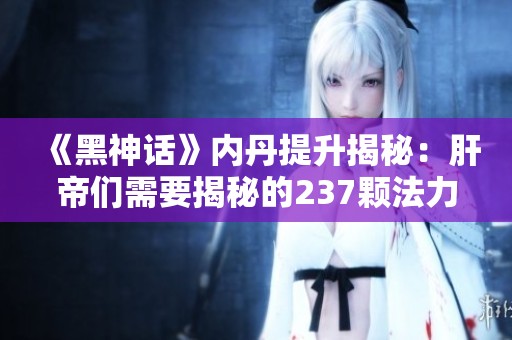 《黑神话》内丹提升揭秘：肝帝们需要揭秘的237颗法力内丹数量！