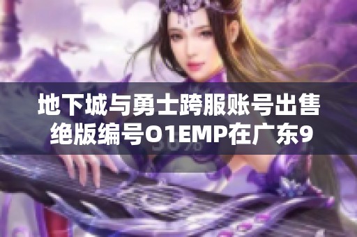 地下城与勇士跨服账号出售 绝版编号O1EMP在广东9区待售