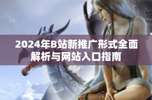 2024年B站新推广形式全面解析与网站入口指南