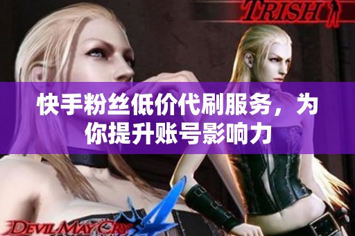 快手粉丝低价代刷服务，为你提升账号影响力
