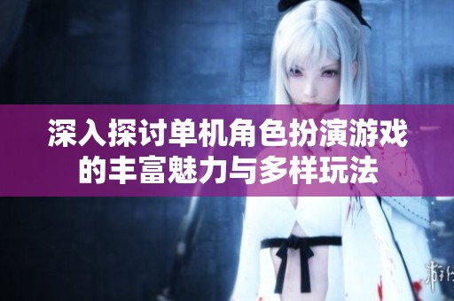 深入探讨单机角色扮演游戏的丰富魅力与多样玩法
