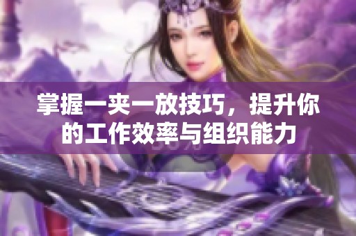 掌握一夹一放技巧，提升你的工作效率与组织能力