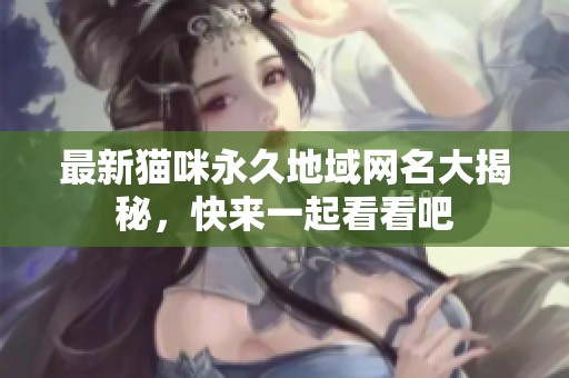 最新猫咪永久地域网名大揭秘，快来一起看看吧
