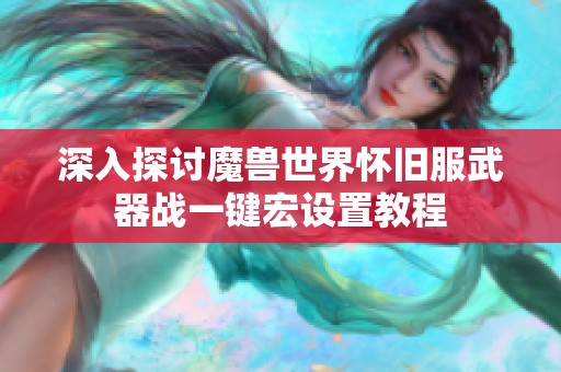 深入探讨魔兽世界怀旧服武器战一键宏设置教程