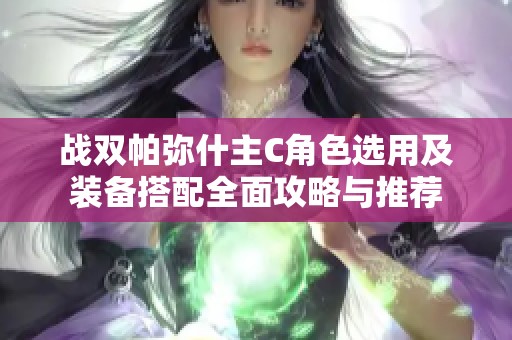 战双帕弥什主C角色选用及装备搭配全面攻略与推荐