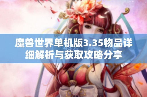 魔兽世界单机版3.35物品详细解析与获取攻略分享