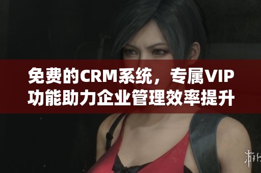 免费的CRM系统，专属VIP功能助力企业管理效率提升