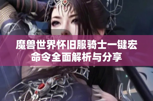 魔兽世界怀旧服骑士一键宏命令全面解析与分享