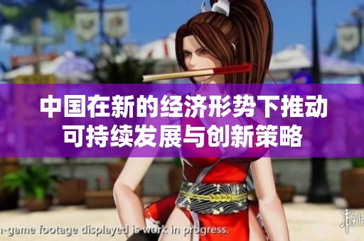 中国在新的经济形势下推动可持续发展与创新策略