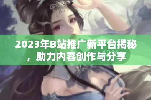 2023年B站推广新平台揭秘，助力内容创作与分享