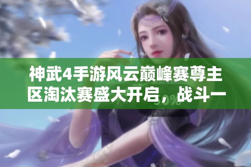 神武4手游风云巅峰赛尊主区淘汰赛盛大开启，战斗一触即发