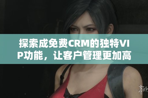 探索成免费CRM的独特VIP功能，让客户管理更加高效便捷