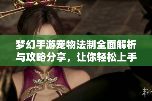 梦幻手游宠物法制全面解析与攻略分享，让你轻松上手