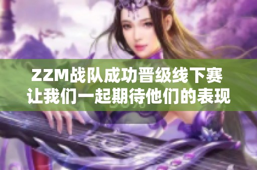 ZZM战队成功晋级线下赛 让我们一起期待他们的表现
