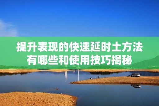 提升表现的快速延时土方法有哪些和使用技巧揭秘