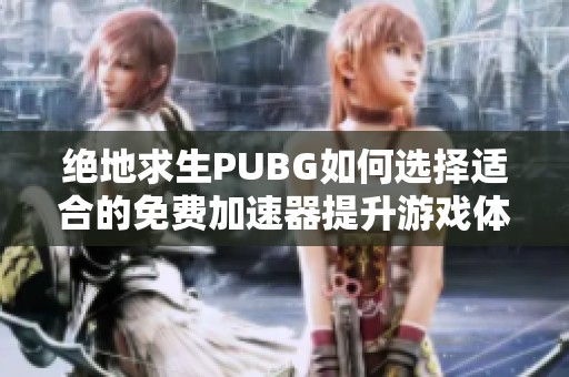 绝地求生PUBG如何选择适合的免费加速器提升游戏体验