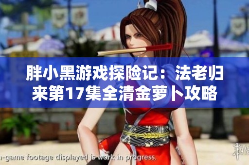 胖小黑游戏探险记：法老归来第17集全清金萝卜攻略揭秘