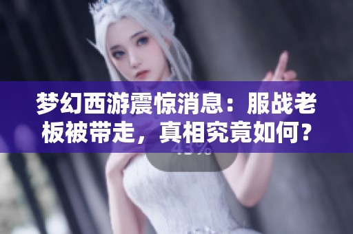梦幻西游震惊消息：服战老板被带走，真相究竟如何？