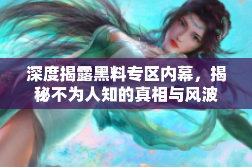 深度揭露黑料专区内幕，揭秘不为人知的真相与风波