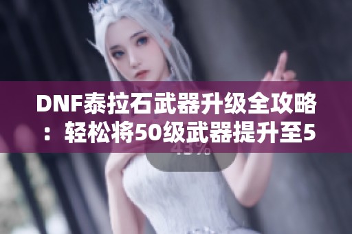 DNF泰拉石武器升级全攻略：轻松将50级武器提升至58级！