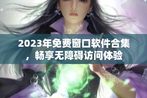 2023年免费窗口软件合集，畅享无障碍访问体验