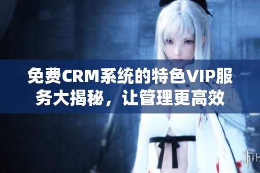 免费CRM系统的特色VIP服务大揭秘，让管理更高效