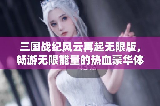 三国战纪风云再起无限版，畅游无限能量的热血豪华体验