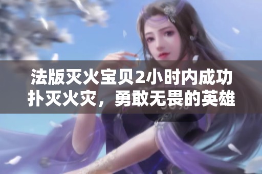 法版灭火宝贝2小时内成功扑灭火灾，勇敢无畏的英雄故事