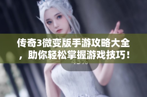 传奇3微变版手游攻略大全，助你轻松掌握游戏技巧！