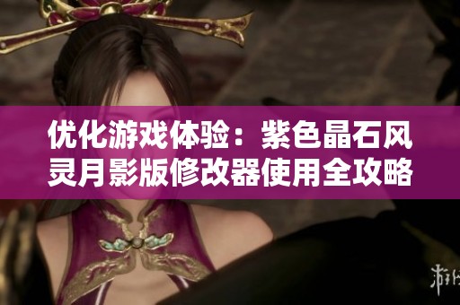 优化游戏体验：紫色晶石风灵月影版修改器使用全攻略