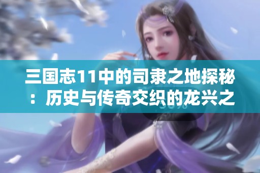 三国志11中的司隶之地探秘：历史与传奇交织的龙兴之地