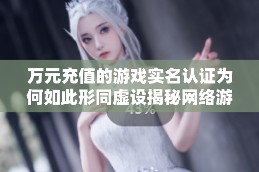 万元充值的游戏实名认证为何如此形同虚设揭秘网络游戏现状
