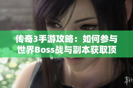 传奇3手游攻略：如何参与世界Boss战与副本获取顶级装备