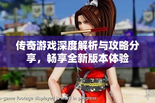 传奇游戏深度解析与攻略分享，畅享全新版本体验