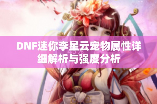 DNF迷你李星云宠物属性详细解析与强度分析